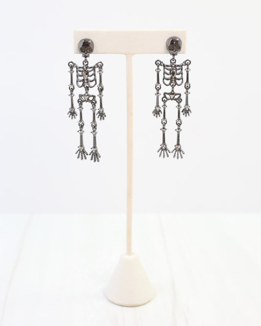 Spooky Skeleton Earring Black
