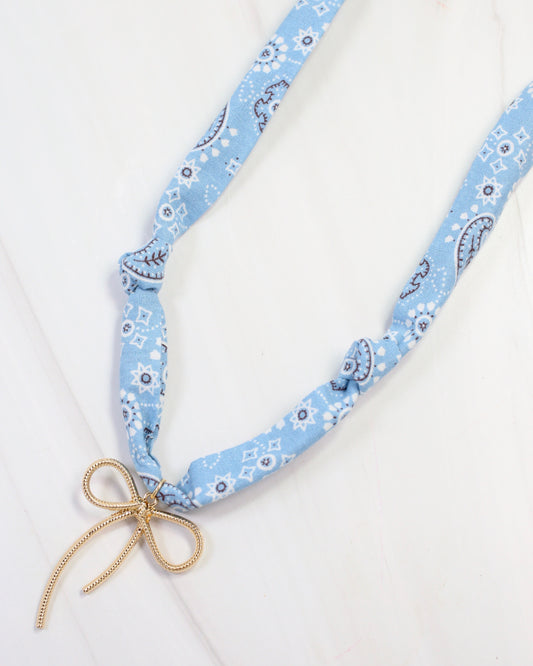 Tyndall Scarf Charm Necklace Baby Blue