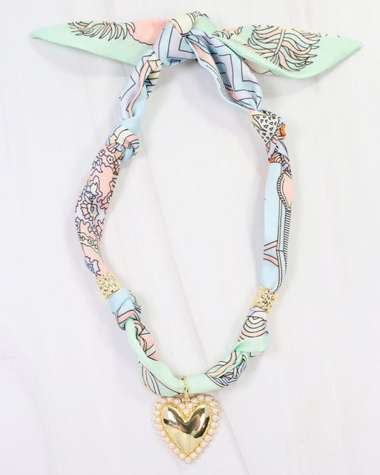 Sullivan Scarf Charm Necklace Seafoam
