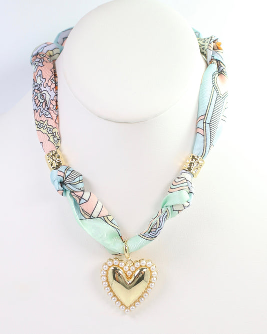 Sullivan Scarf Charm Necklace Seafoam