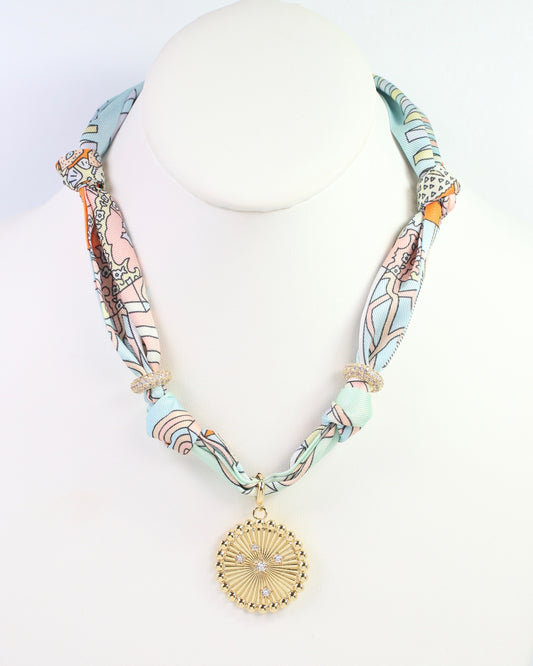 Shannon Scarf Charm Necklace Seafoam