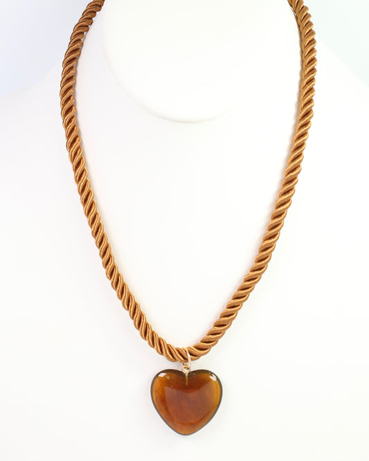Hartford Corded Heart Pendant Necklace Tortoise