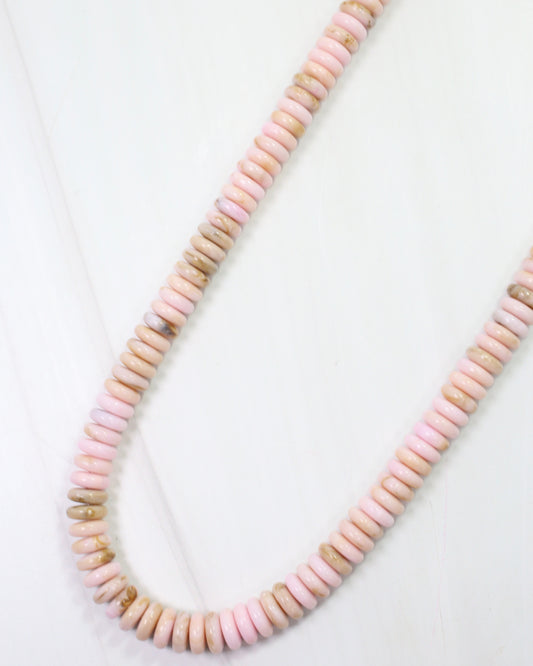Cedar Falls Beaded Disc Necklace Pink