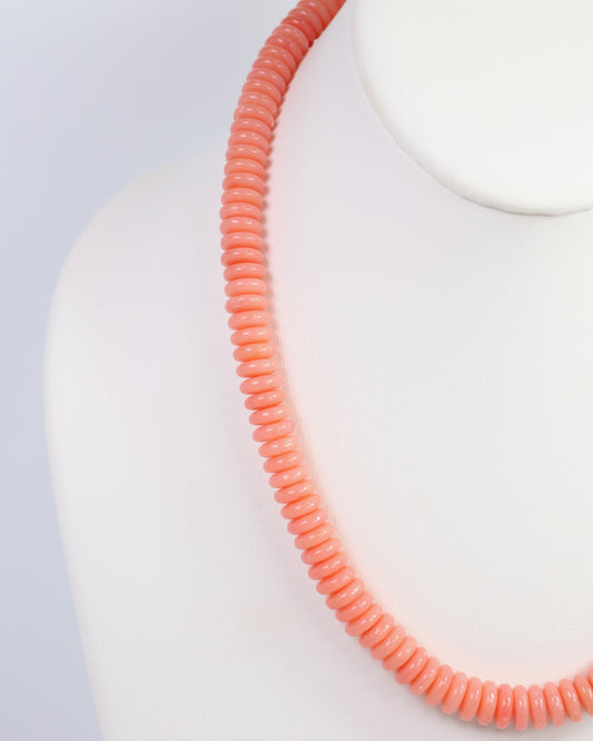 Cedar Falls Beaded Disc Necklace Coral