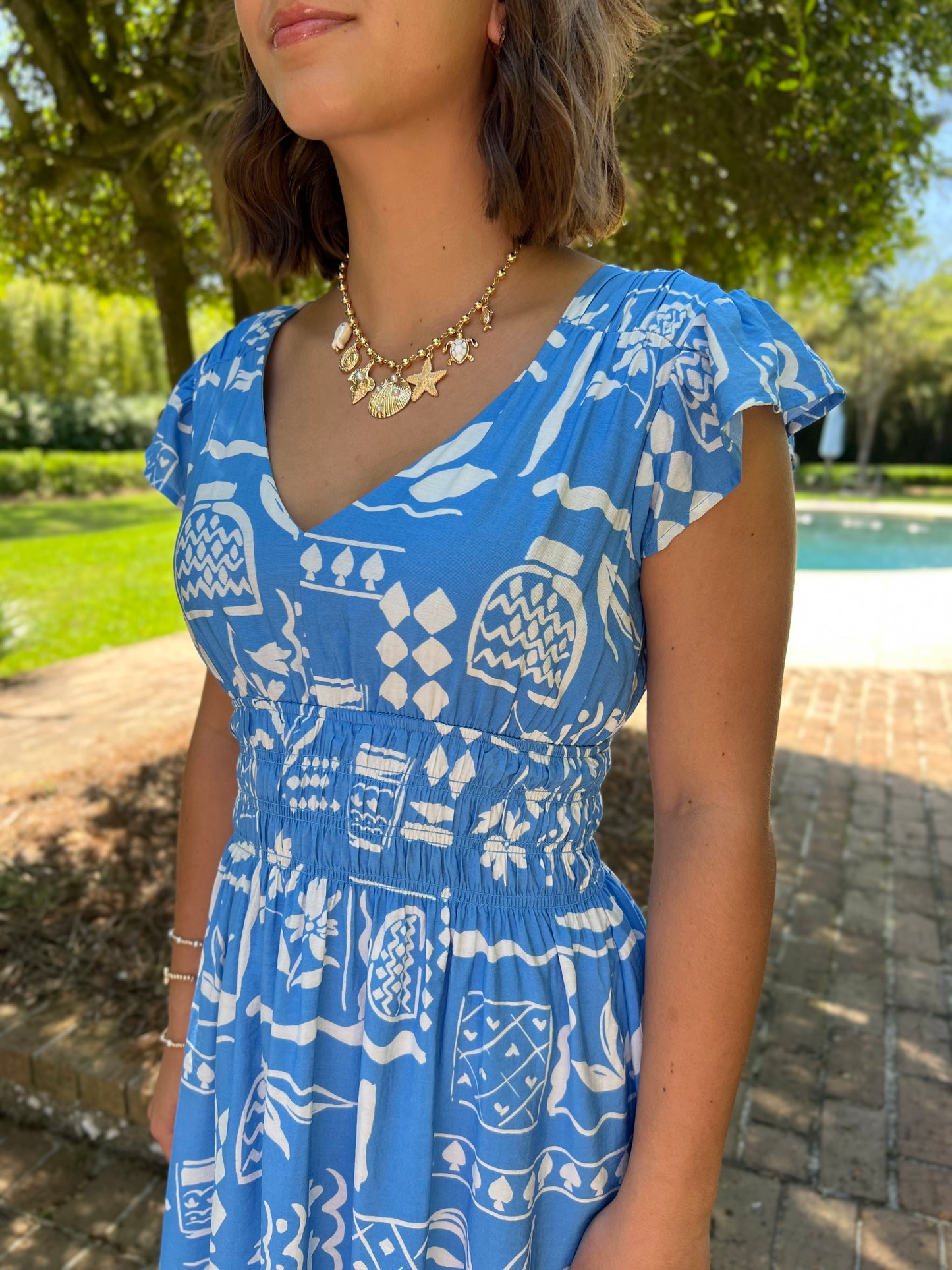 Catalina Blue Abstract Print Dress