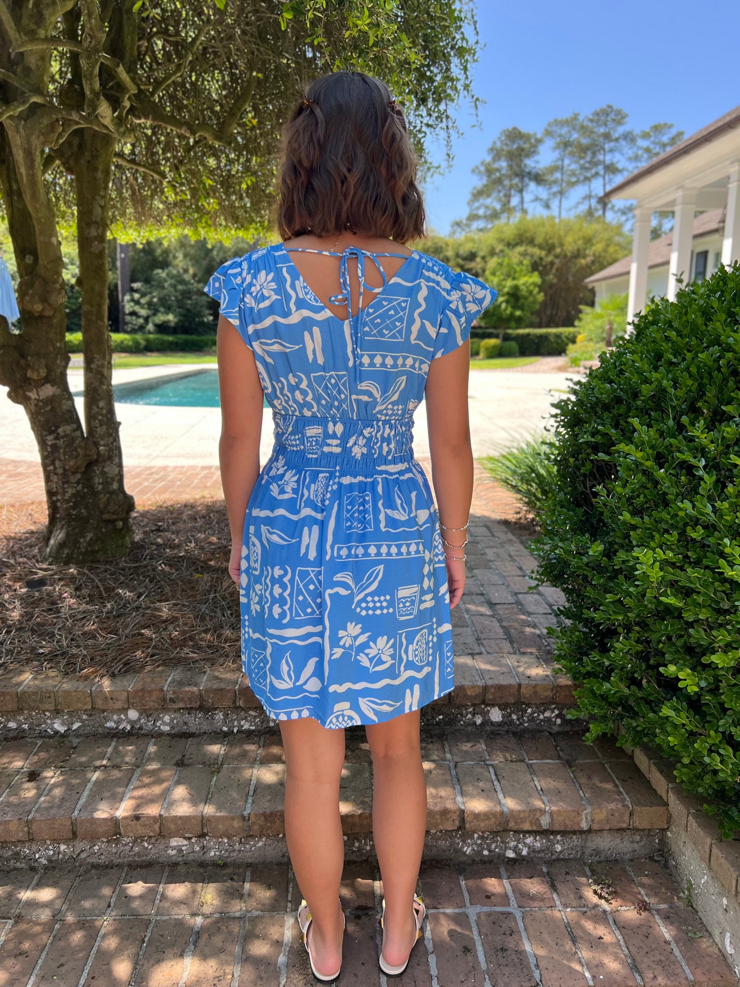 Catalina Blue Abstract Print Dress