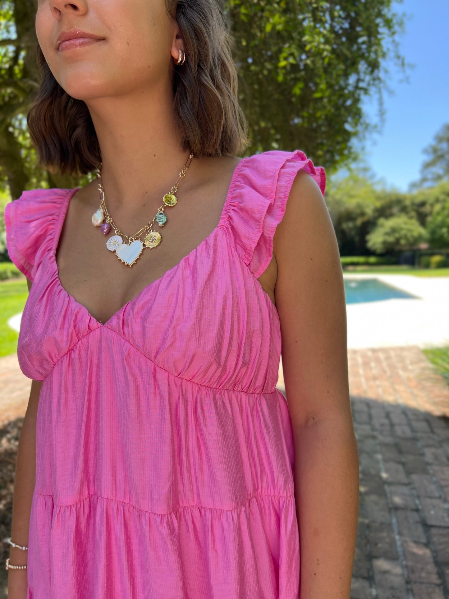 Tara Pink Tiered Babydoll Mini Dress