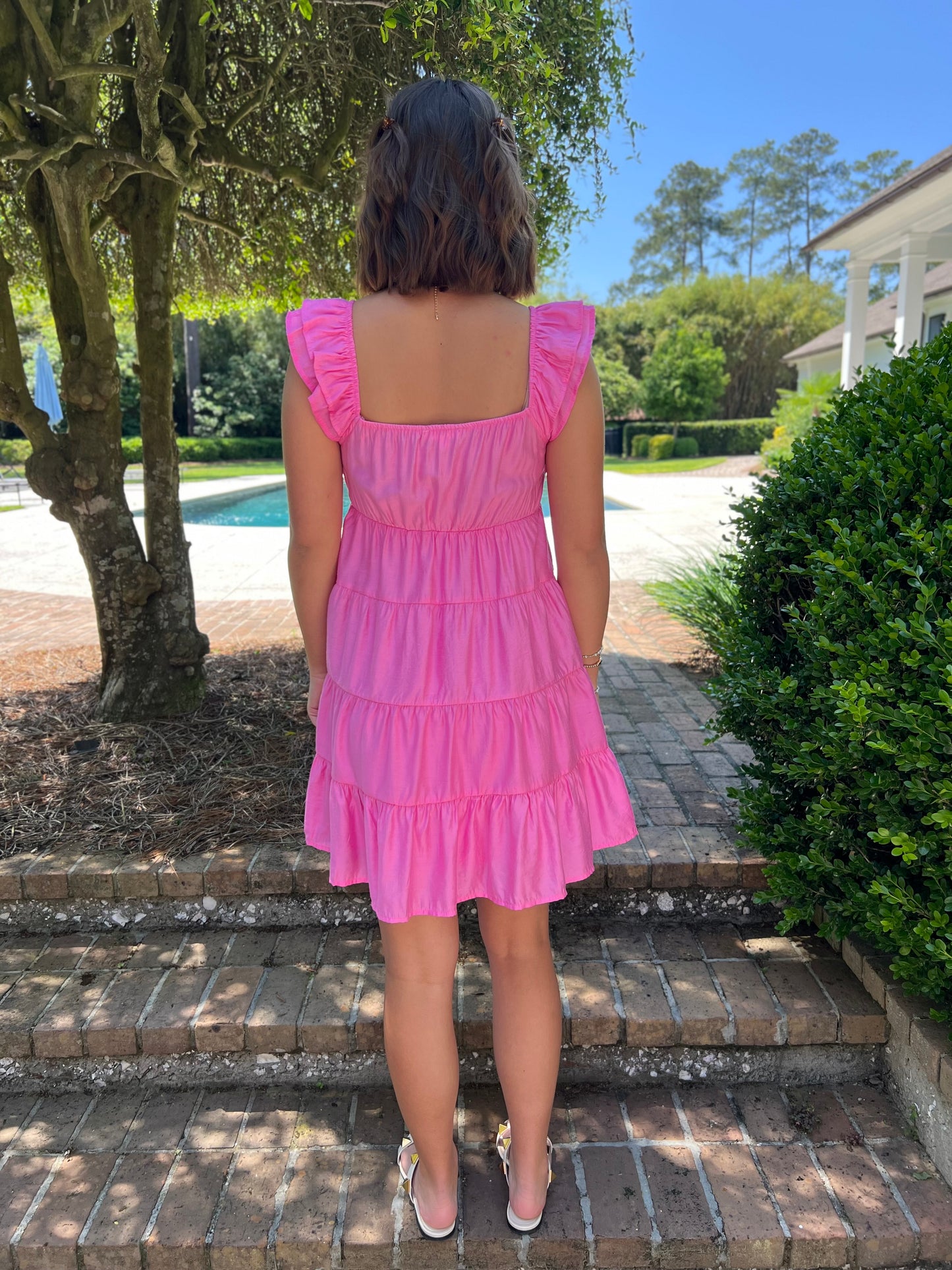 Tara Pink Tiered Babydoll Mini Dress