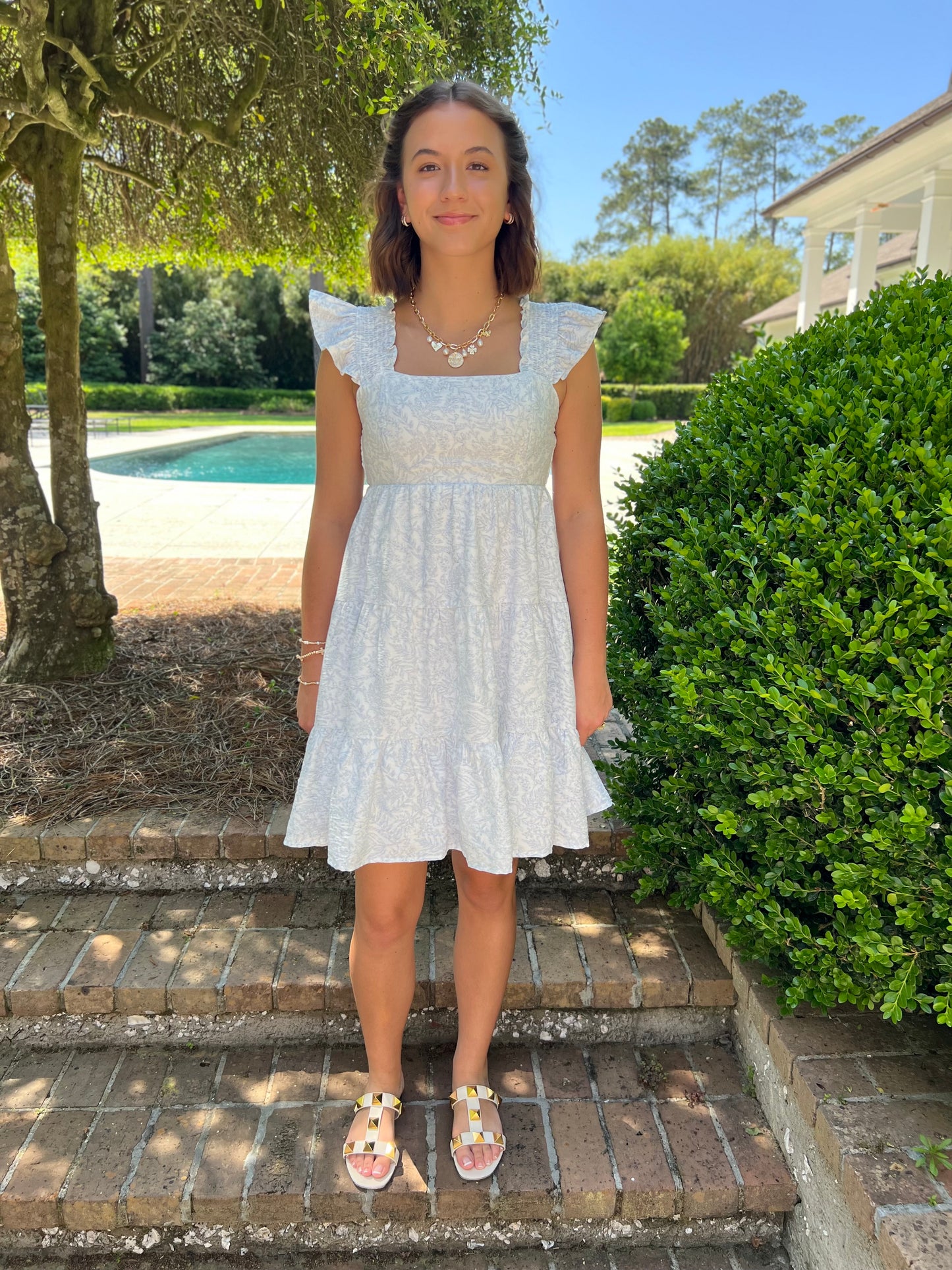Sawyer Powder Blue Floral Mini Dress