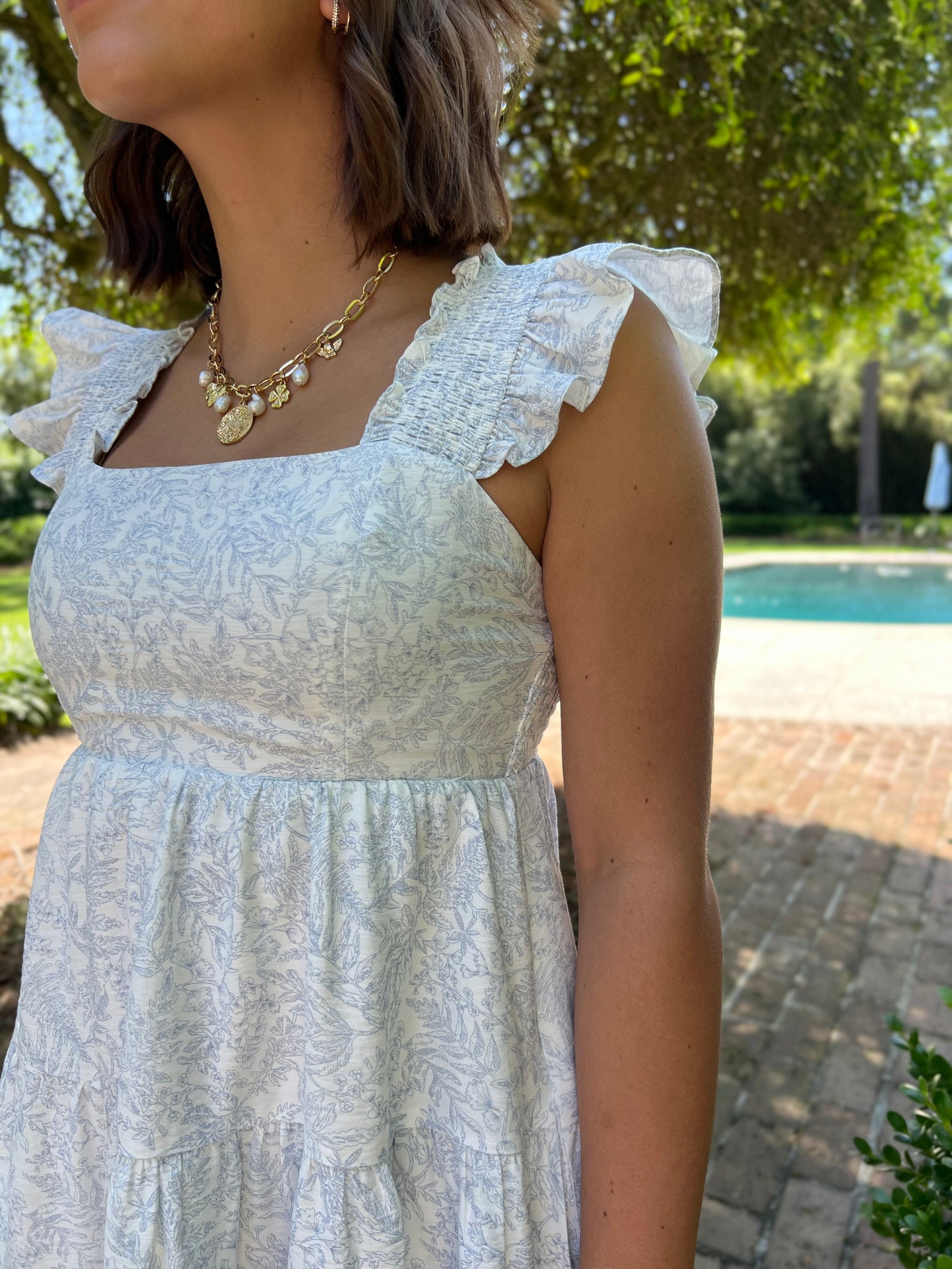 Sawyer Powder Blue Floral Mini Dress