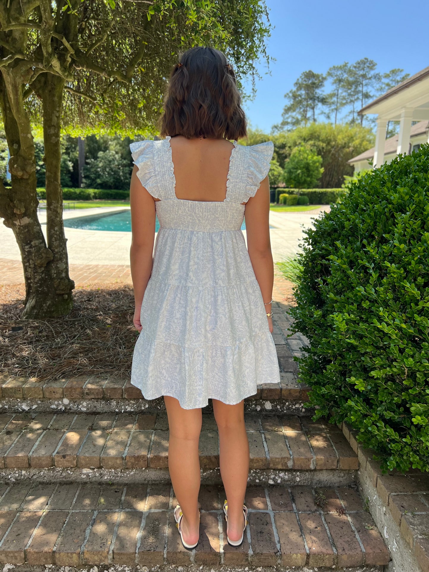 Sawyer Powder Blue Floral Mini Dress