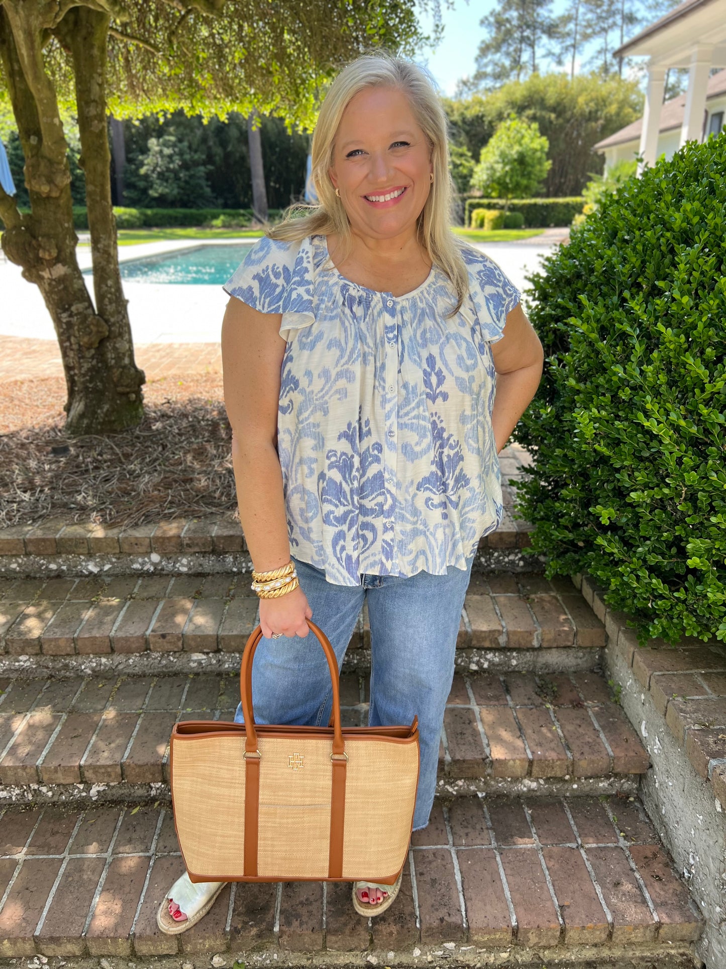 Francie Ikat Printed Top