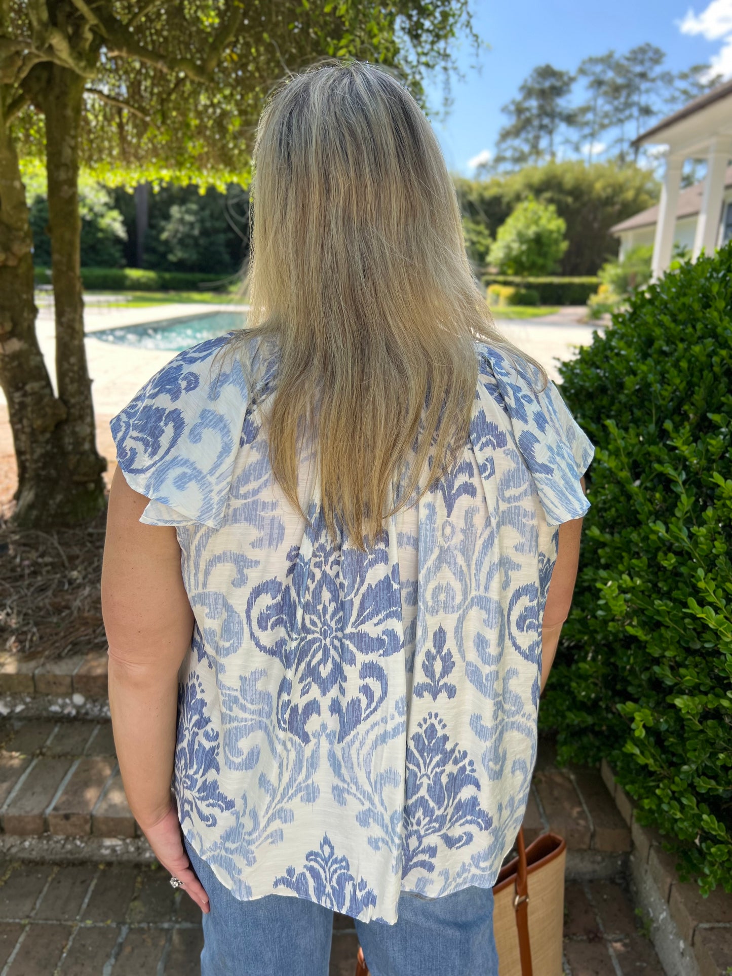 Francie Ikat Printed Top