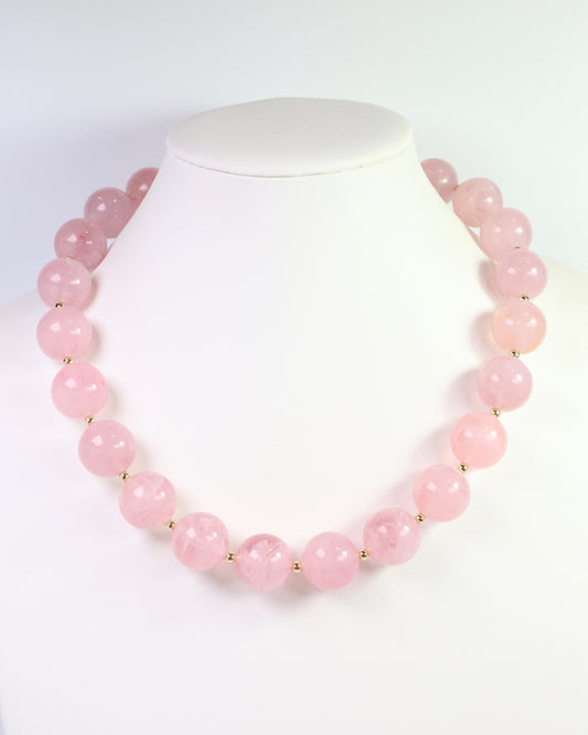 Tarrytown Marble Beaded Necklace Pink