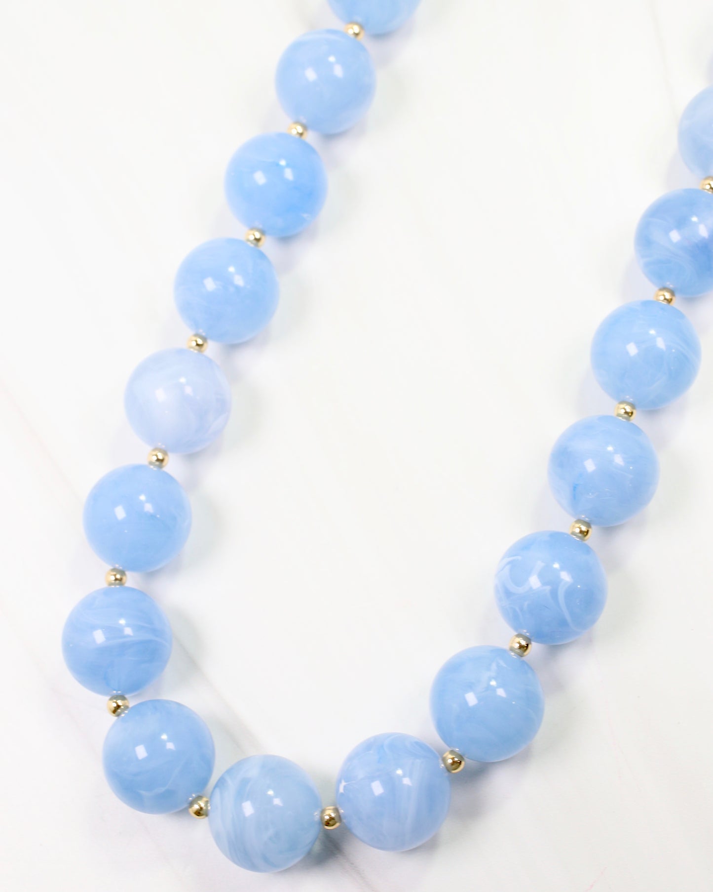 Tarrytown Marble Beaded Necklace Blue