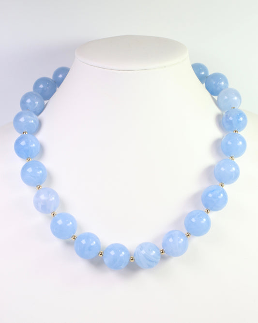 Tarrytown Marble Beaded Necklace Blue