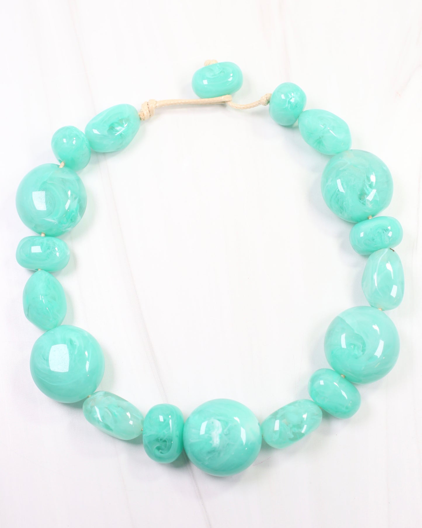 Ticonderoga Chunky Marble Necklace Aqua