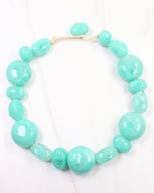 Ticonderoga Chunky Marble Necklace Aqua