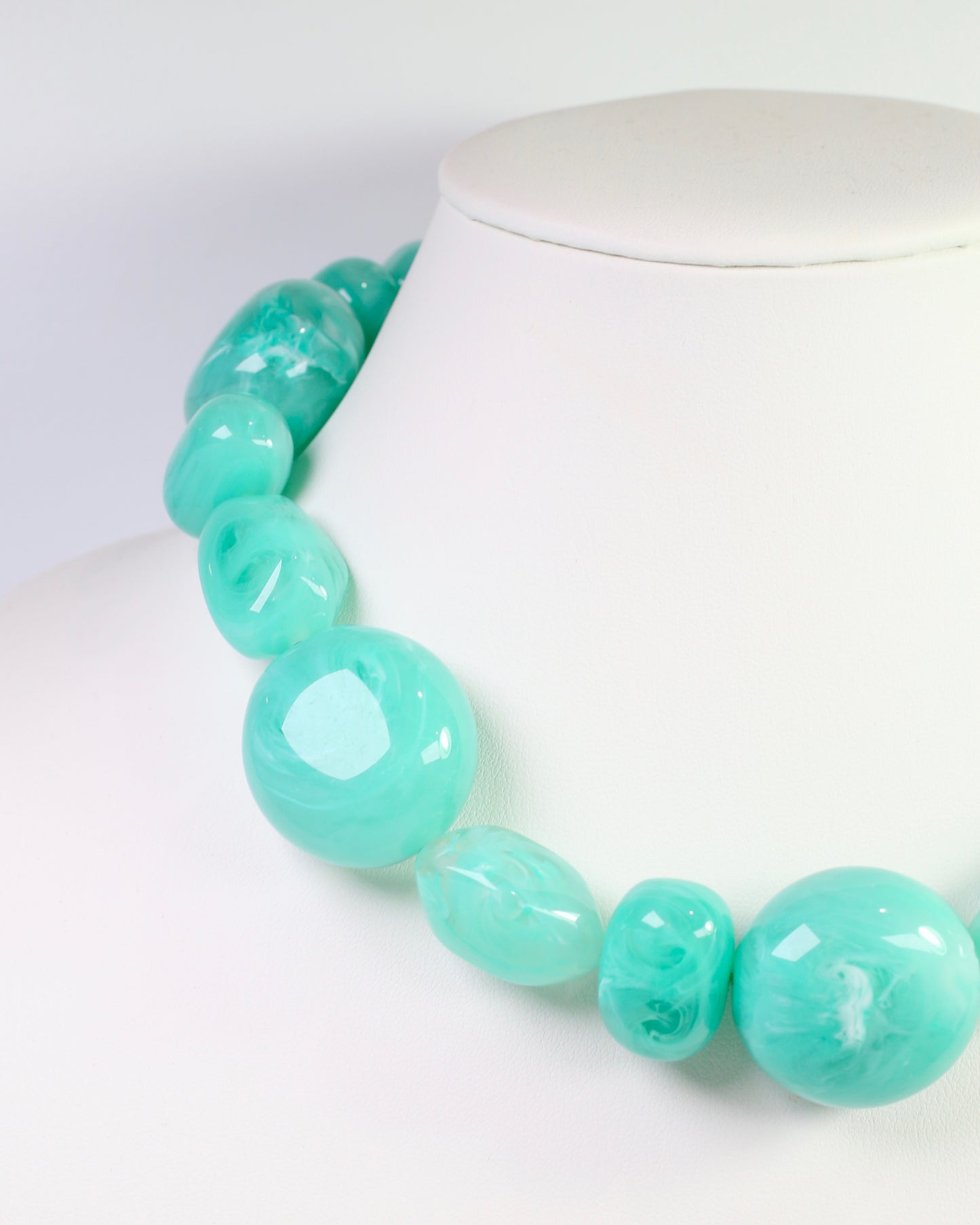 Ticonderoga Chunky Marble Necklace Aqua