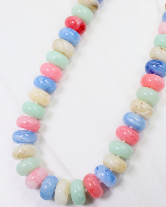 Pipestone Marble Beaded Necklace Multi