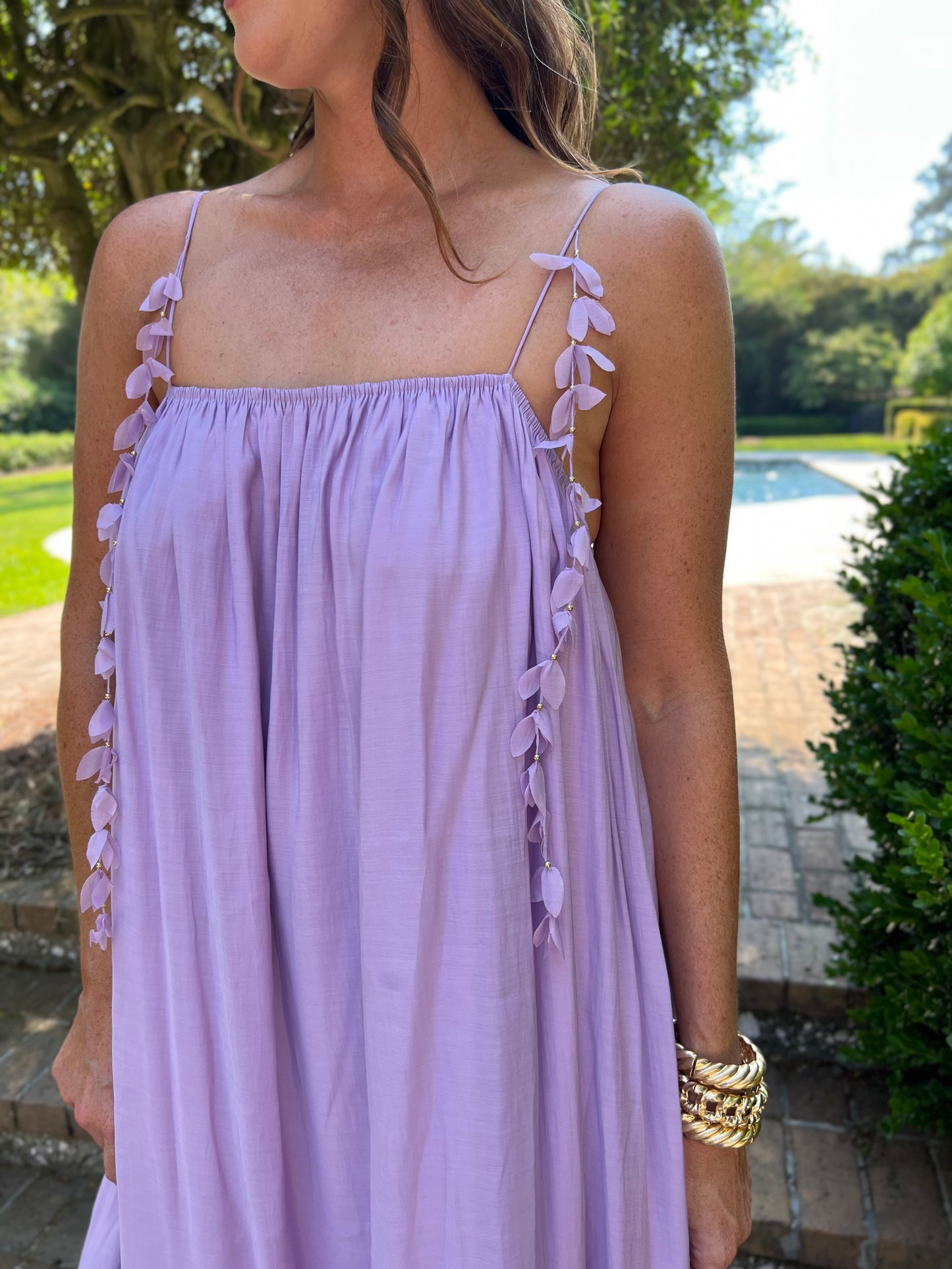 Wisteria Flower Strap Maxi Dress
