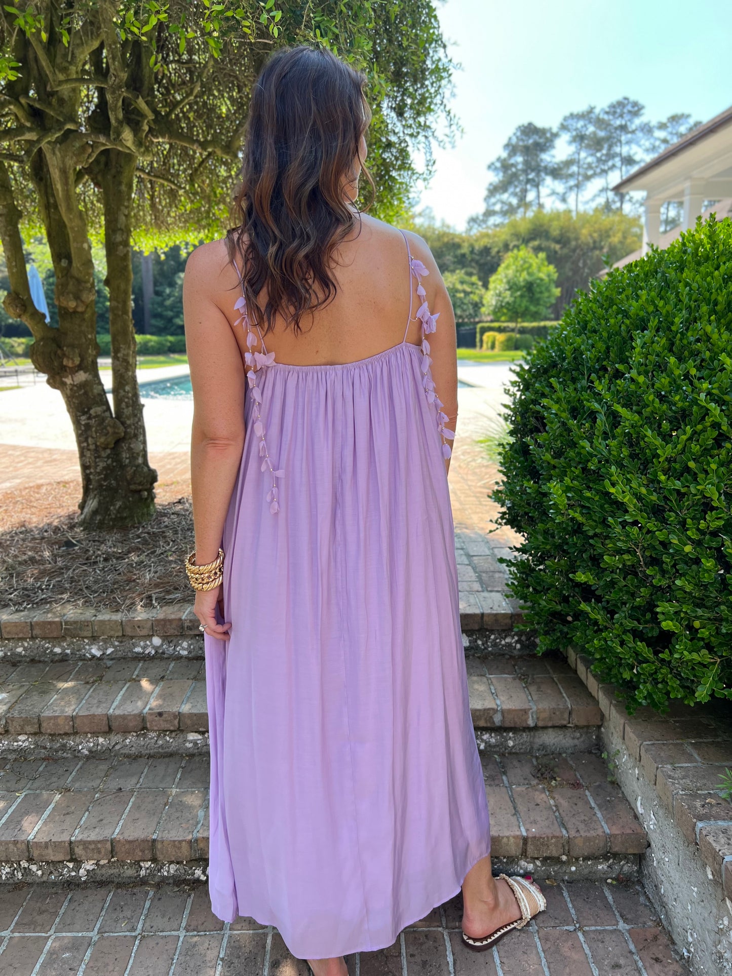 Wisteria Flower Strap Maxi Dress