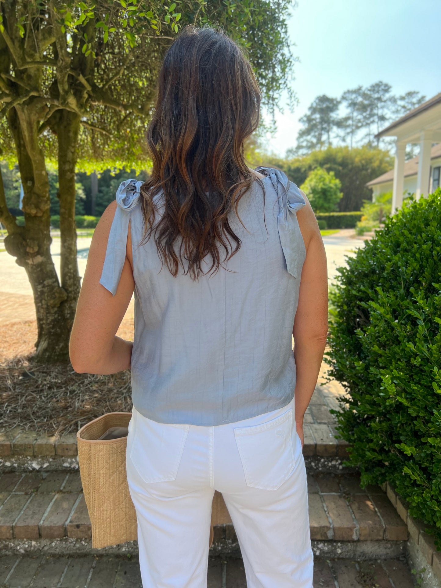 Fuller Embroidered Tank with Bows