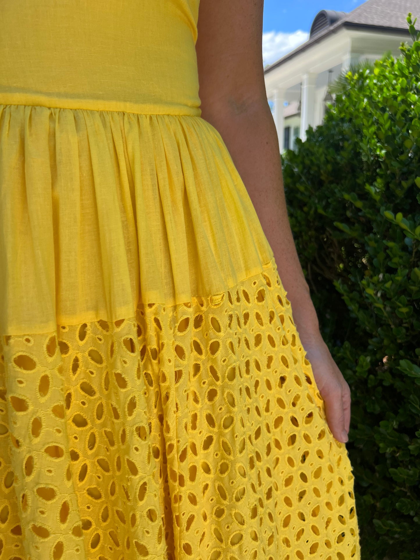 Daphne Halter Neck Eyelet Maxi Dress