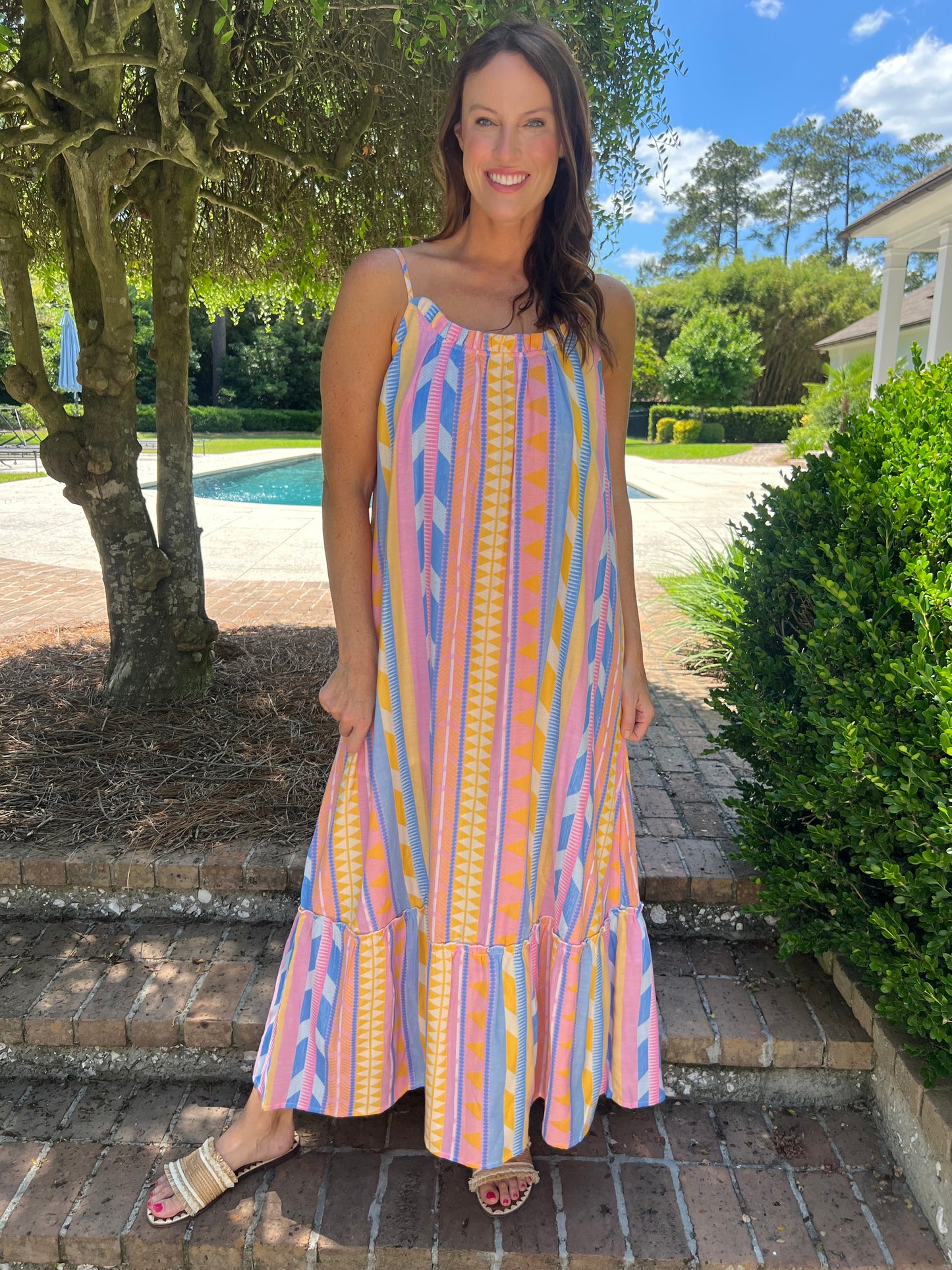 Shine On Me Pastel Tiered Maxi Dress