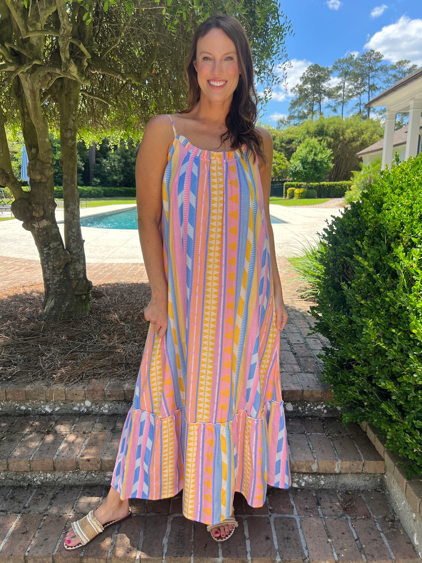 Shine On Me Pastel Tiered Maxi Dress