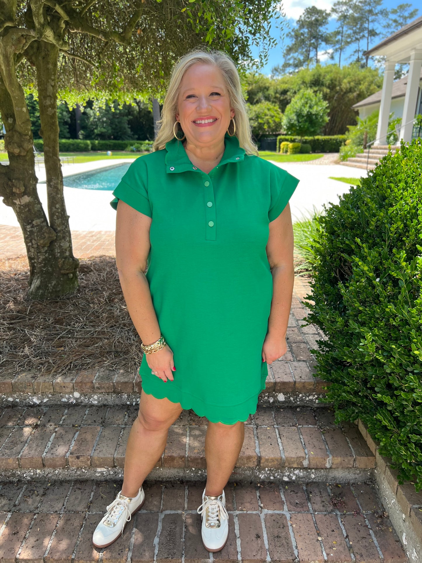 Whitley Polo Dress- Green