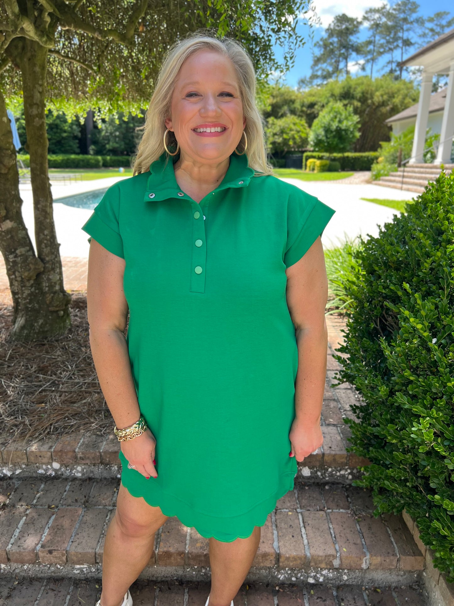 Whitley Polo Dress- Green