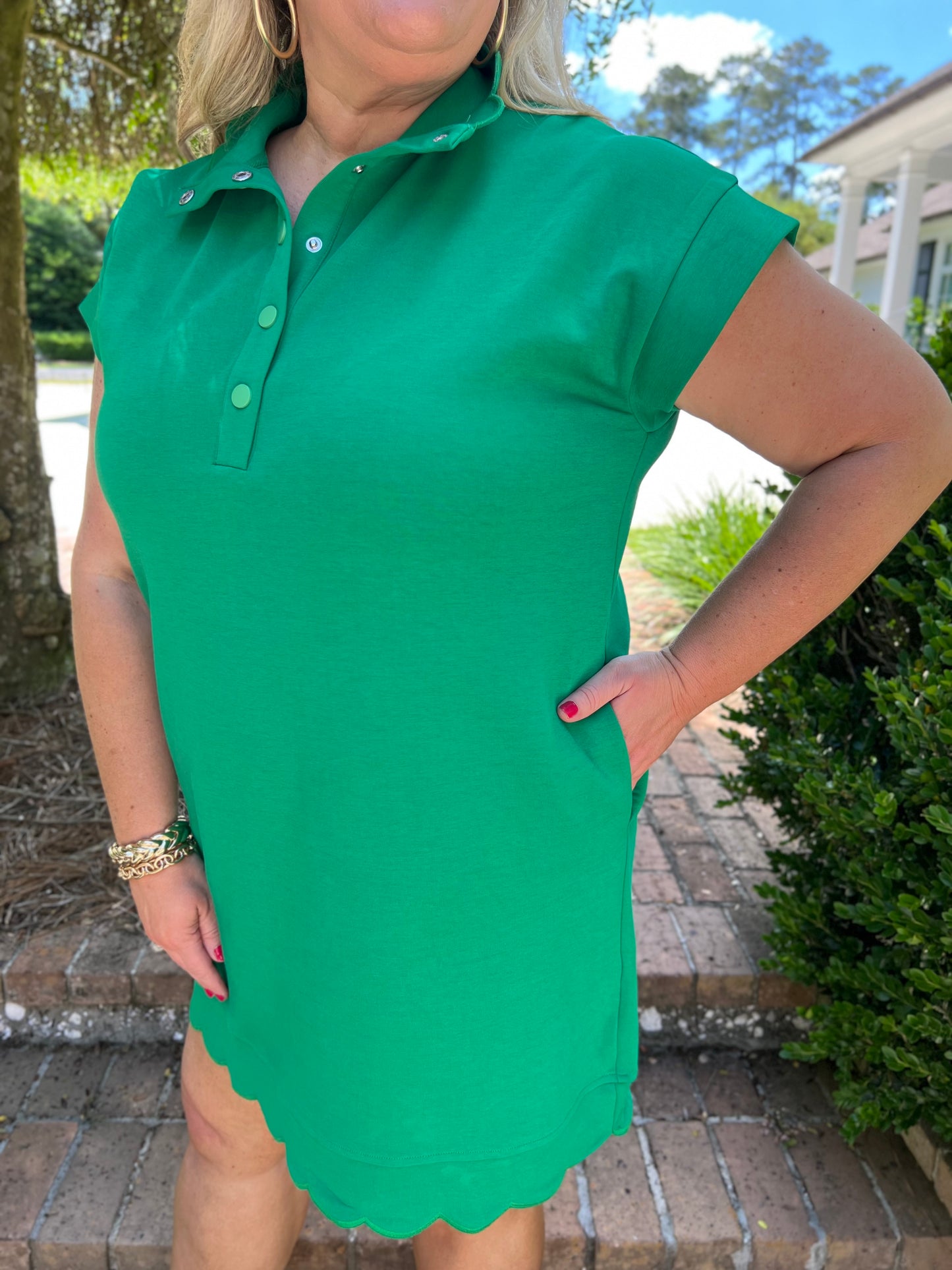 Whitley Polo Dress- Green