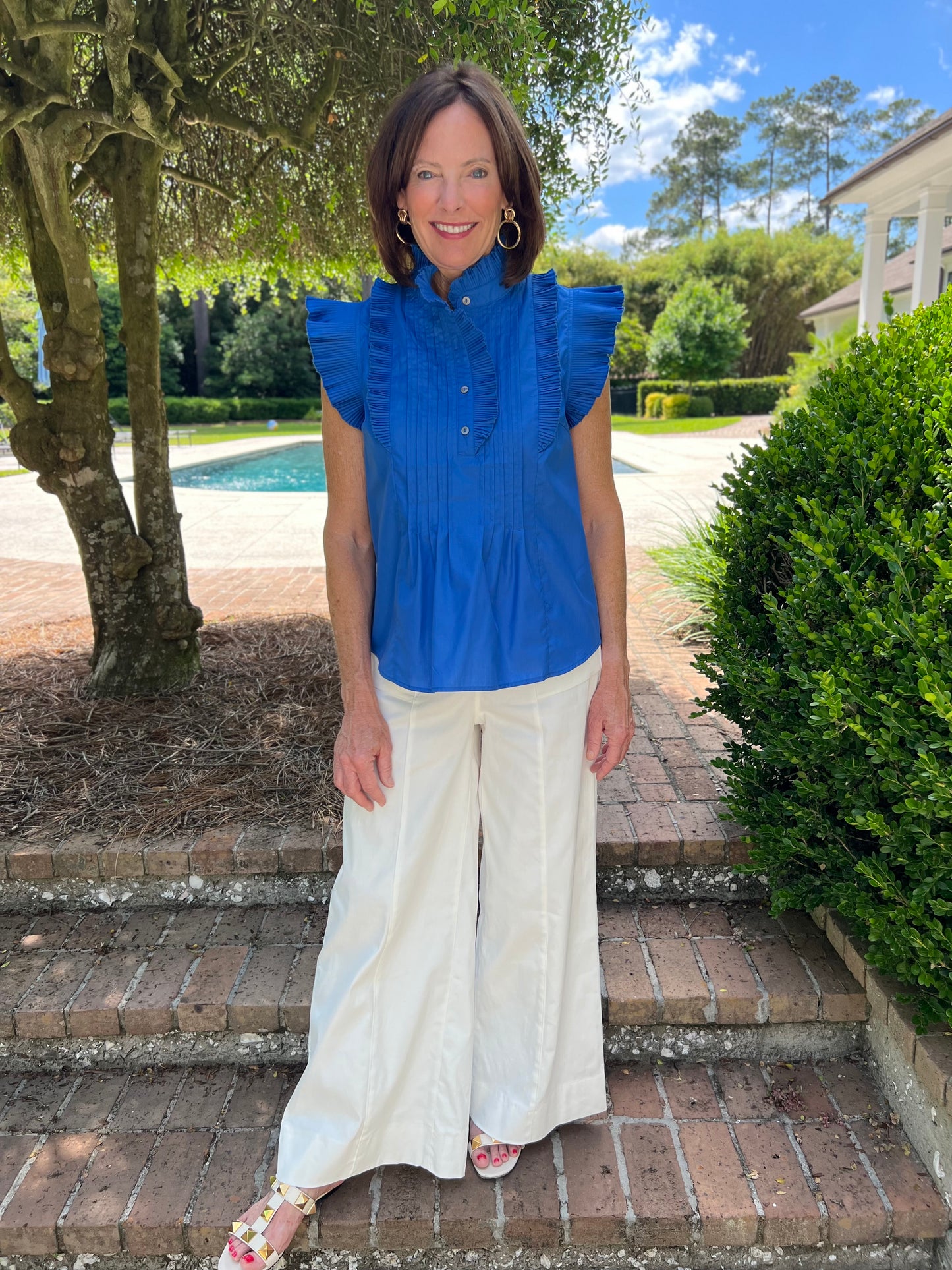 Malone Blue Sleeveless Top
