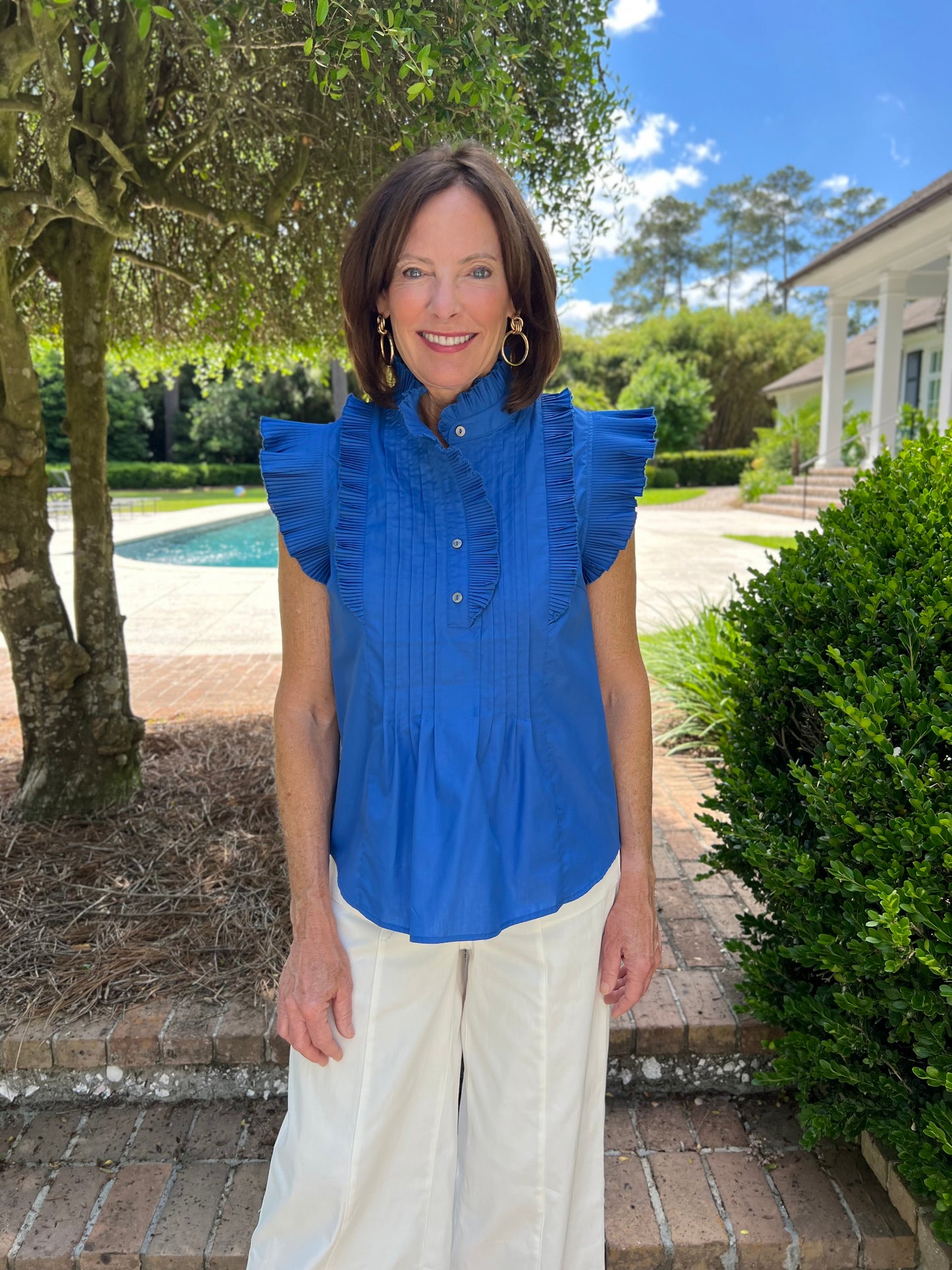 Malone Blue Sleeveless Top