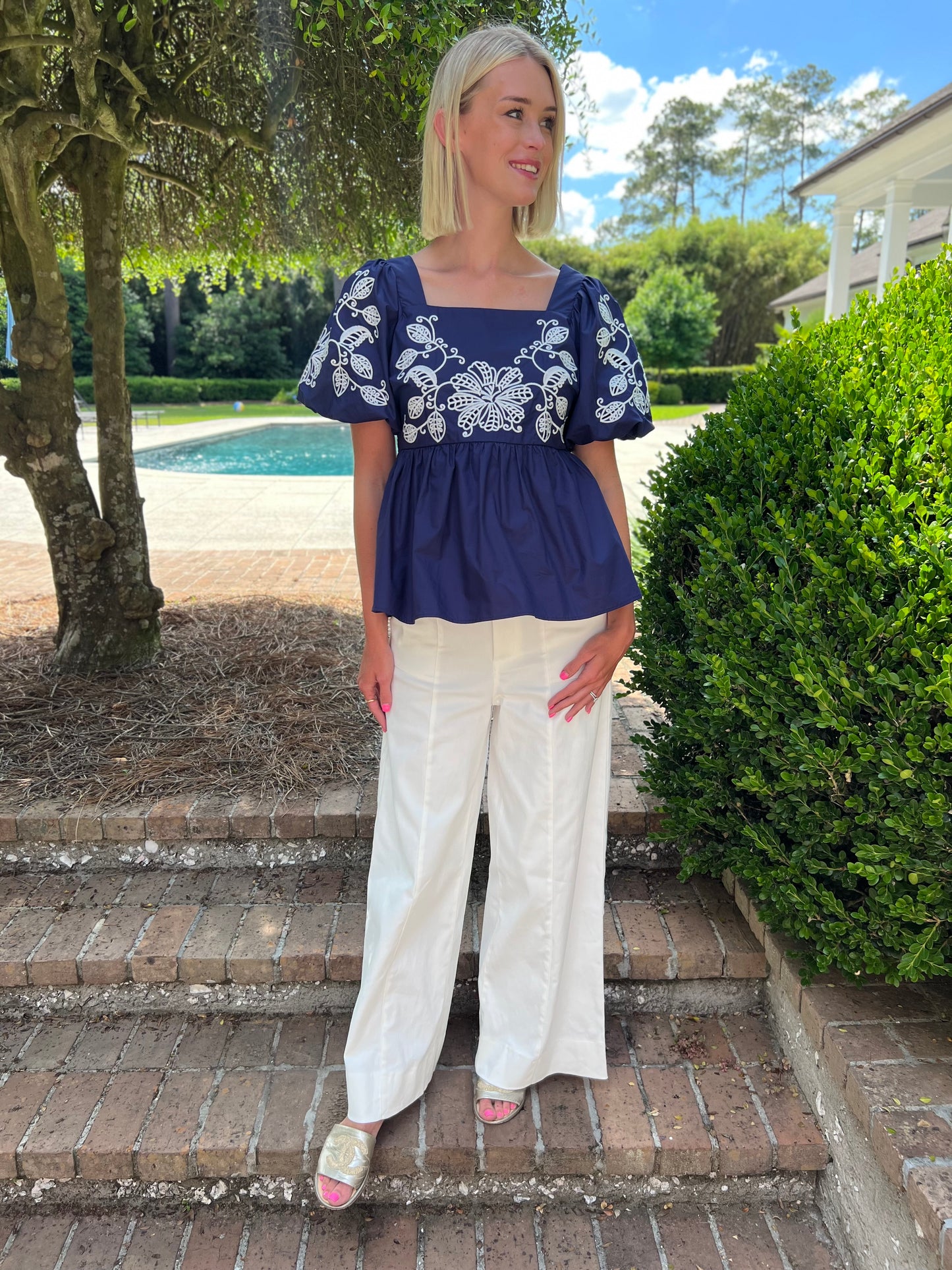 Eleanor White Stretch Pants