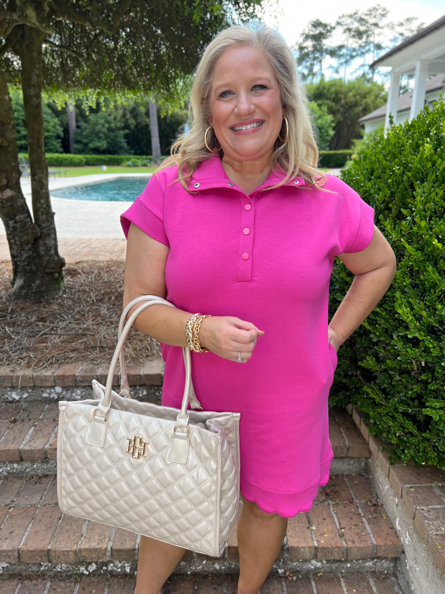 Whitley Polo Dress- Pink