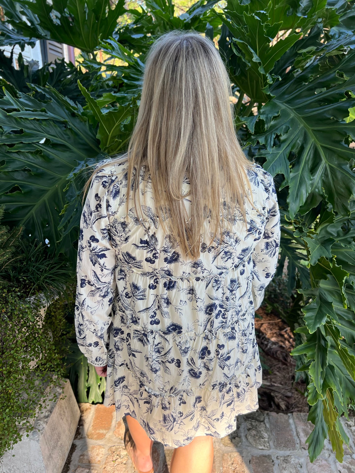 Lost in Time Navy Print Dress