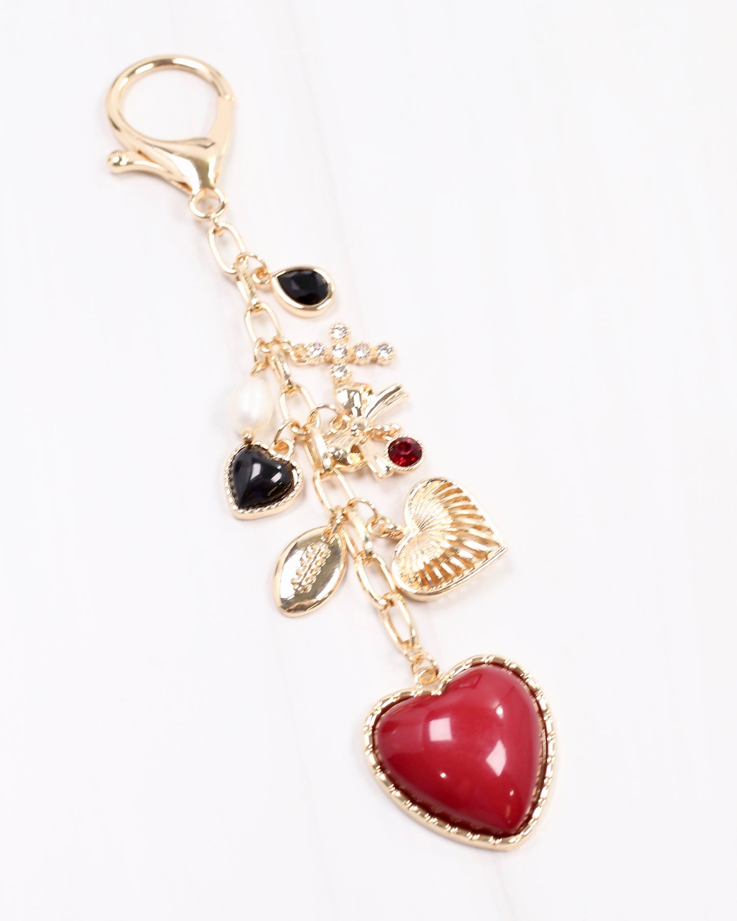 Sutton Bag Charm GARNET BLACK