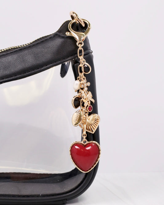 Sutton Bag Charm GARNET BLACK