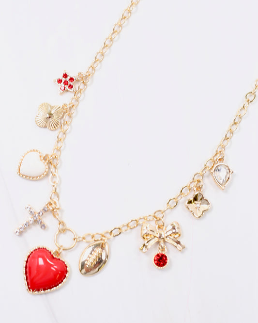 Bentley Charm Necklace RED WHITE