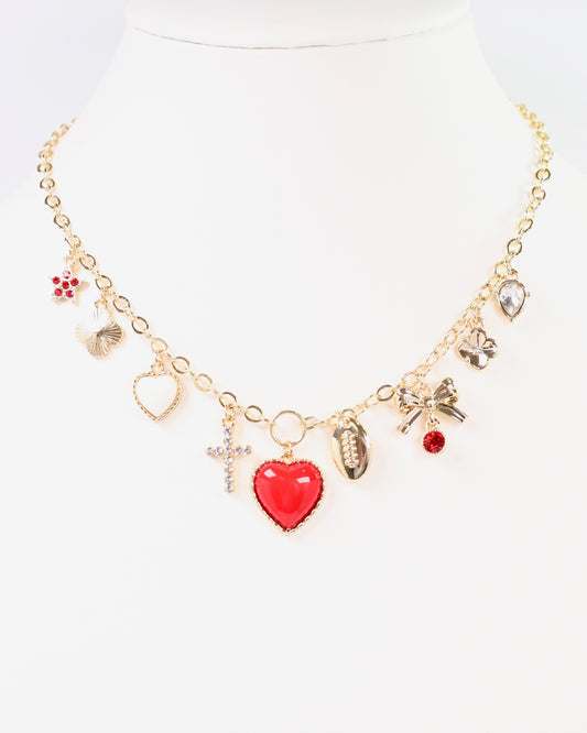 Bentley Charm Necklace RED WHITE