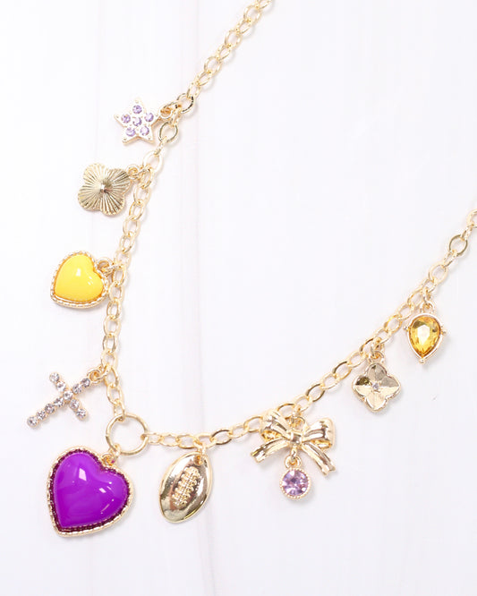 Bentley Charm Necklace PURPLE GOLD