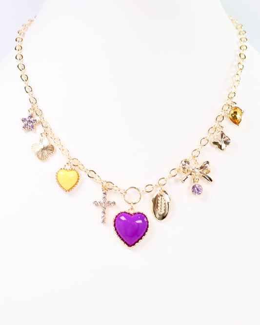 Bentley Charm Necklace PURPLE GOLD
