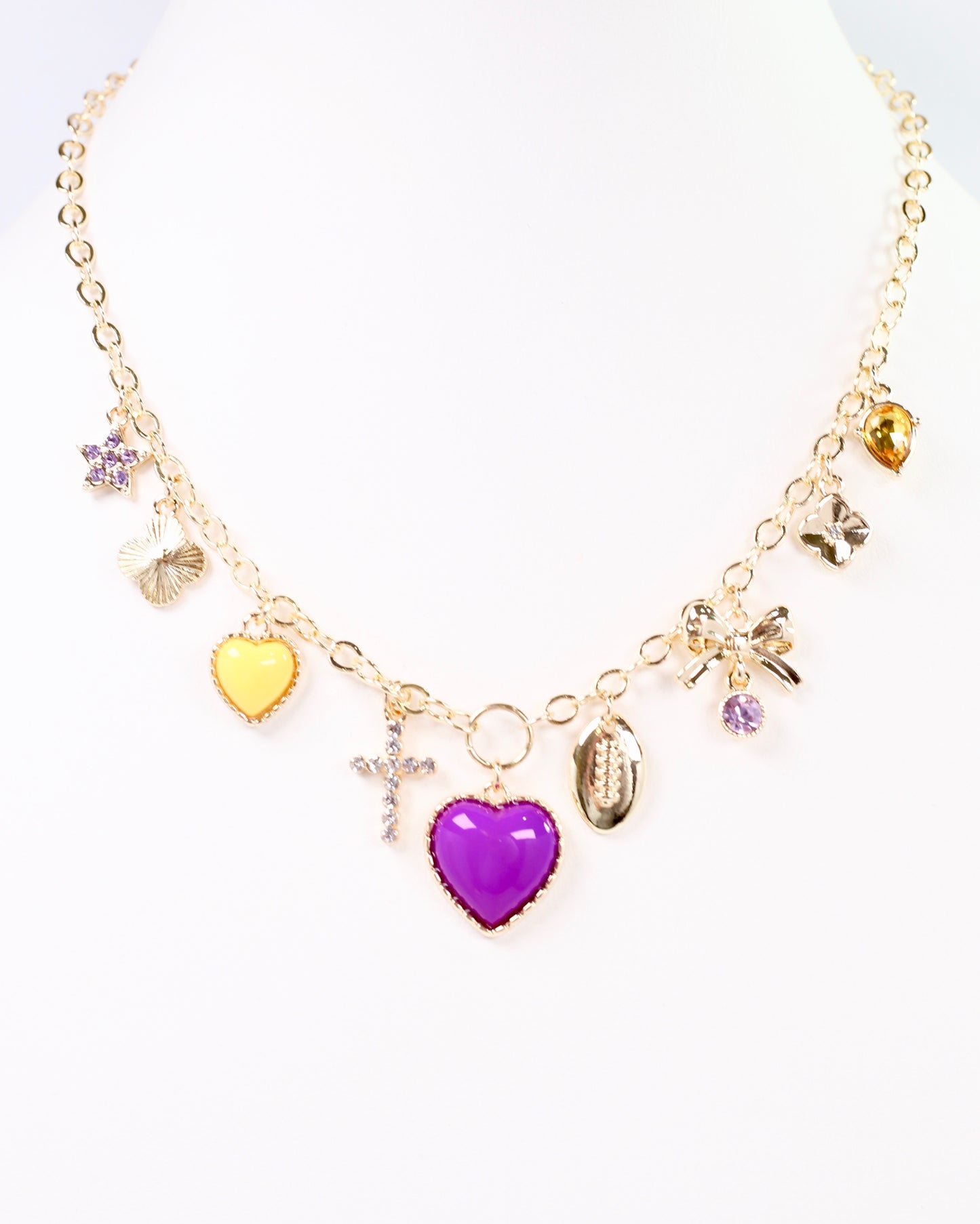 Bentley Charm Necklace PURPLE GOLD