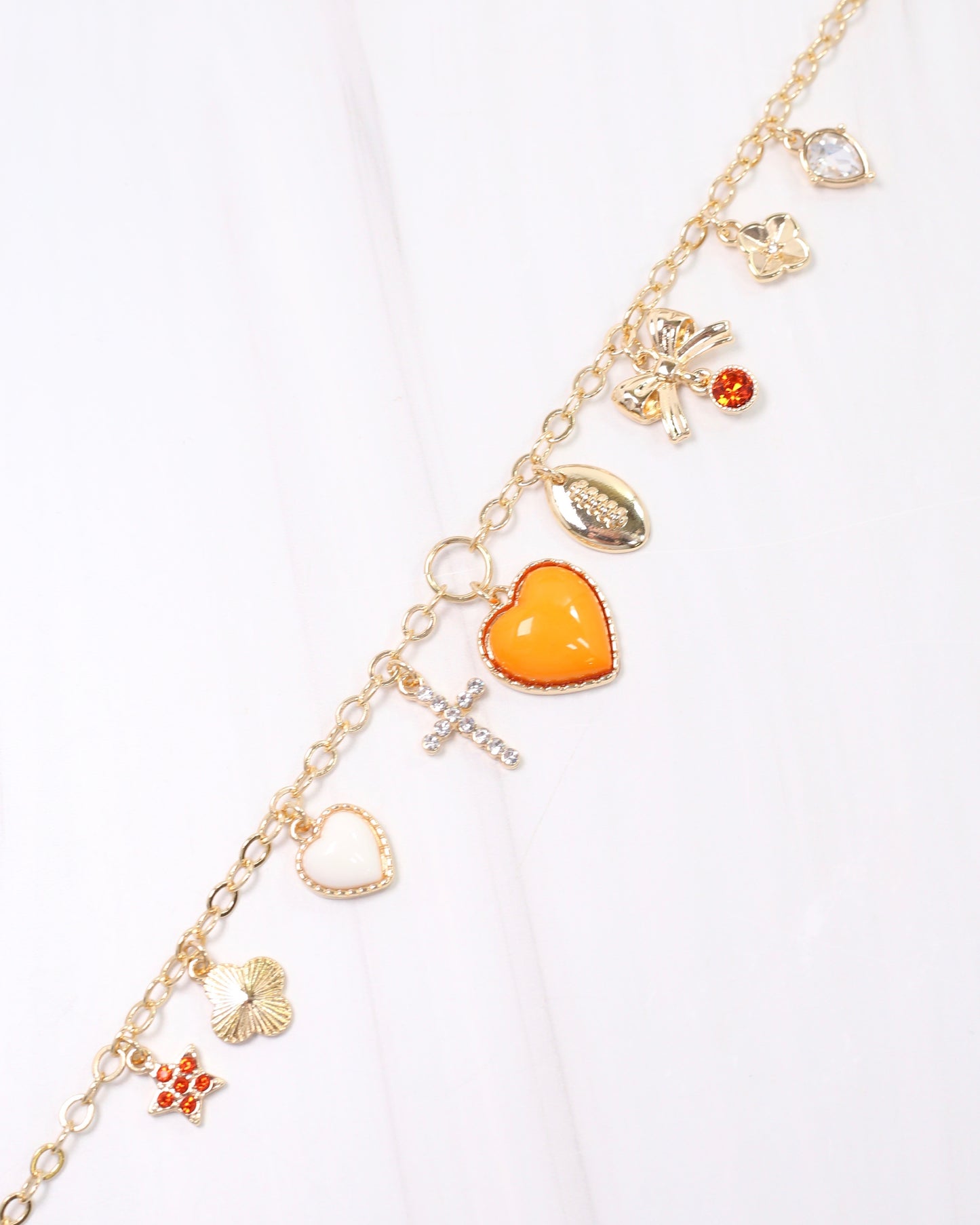 Avery Bag Chain ORANGE WHITE