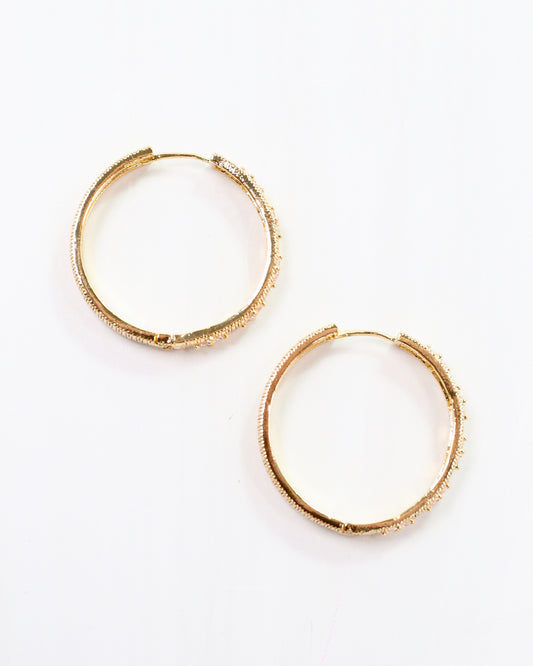 Hollman Crystal Clover Hoop Gold