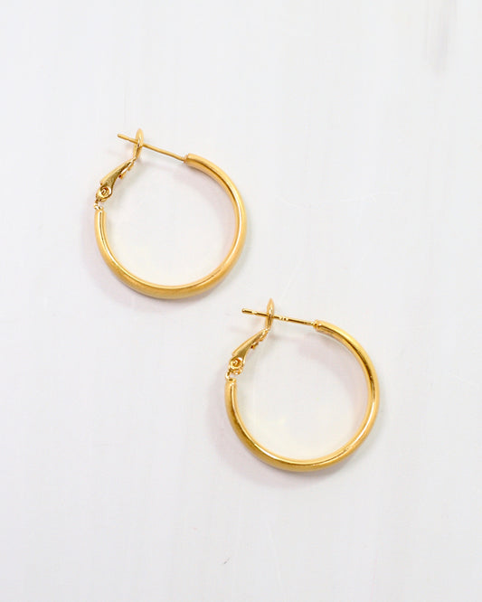 London Small Hoop Worn Gold