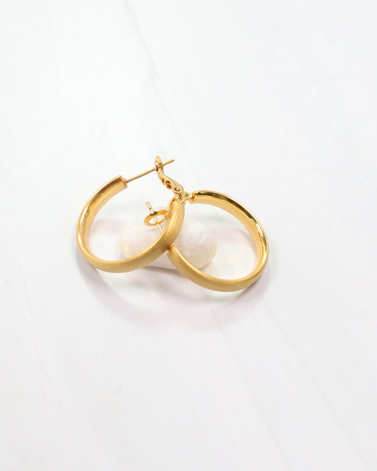 London Small Hoop Worn Gold