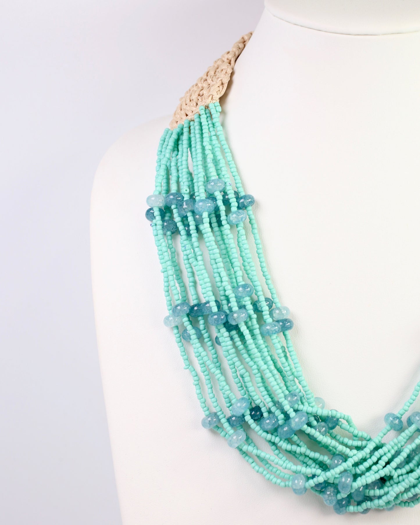 Livonia Multi Layered Beaded Necklace Turquoise